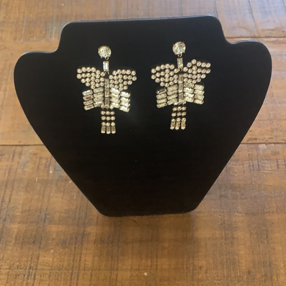J. Crew Les Velvet Sparkle Crystal Earrings - Picture 1 of 7
